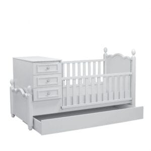 Βρεφική κούνια μετατρεπόμενη σε κρεβάτι – King λευκή 9041-01